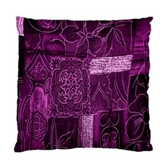 Purple Background Patchwork Flowers Standard Cushion Case (two Sides) by BangZart