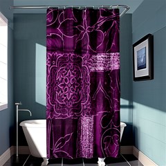 Purple Background Patchwork Flowers Shower Curtain 36  X 72  (stall)  by BangZart