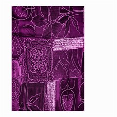 Purple Background Patchwork Flowers Small Garden Flag (two Sides) by BangZart