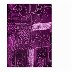 Purple Background Patchwork Flowers Large Garden Flag (two Sides) by BangZart