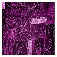 Purple Background Patchwork Flowers Large Satin Scarf (square) by BangZart