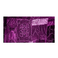 Purple Background Patchwork Flowers Satin Wrap by BangZart