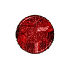 Red Background Patchwork Flowers Hat Clip Ball Marker by BangZart