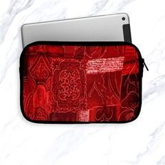 Red Background Patchwork Flowers Apple Ipad Mini Zipper Cases by BangZart