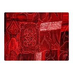 Red Background Patchwork Flowers Double Sided Flano Blanket (mini)  by BangZart