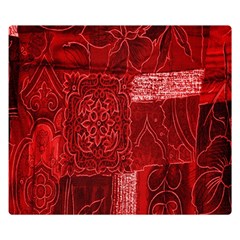 Red Background Patchwork Flowers Double Sided Flano Blanket (small)  by BangZart