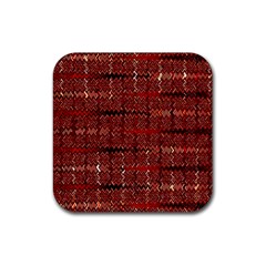 Rust Red Zig Zag Pattern Rubber Coaster (square)  by BangZart