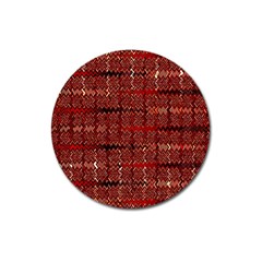 Rust Red Zig Zag Pattern Magnet 3  (round) by BangZart