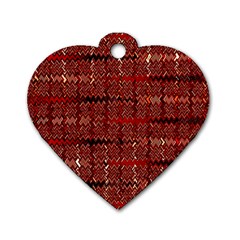 Rust Red Zig Zag Pattern Dog Tag Heart (one Side) by BangZart