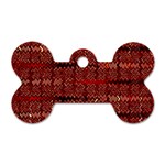 Rust Red Zig Zag Pattern Dog Tag Bone (One Side) Front