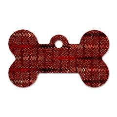 Rust Red Zig Zag Pattern Dog Tag Bone (two Sides) by BangZart