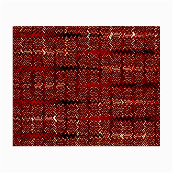 Rust Red Zig Zag Pattern Small Glasses Cloth (2-Side)