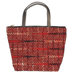 Rust Red Zig Zag Pattern Bucket Bags by BangZart