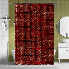 Rust Red Zig Zag Pattern Shower Curtain 48  X 72  (small)  by BangZart