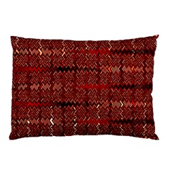 Rust Red Zig Zag Pattern Pillow Case (two Sides) by BangZart