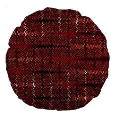 Rust Red Zig Zag Pattern Large 18  Premium Round Cushions by BangZart