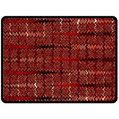 Rust Red Zig Zag Pattern Double Sided Fleece Blanket (large)  by BangZart