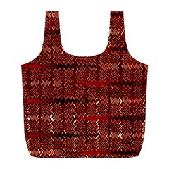 Rust Red Zig Zag Pattern Full Print Recycle Bags (l)  by BangZart