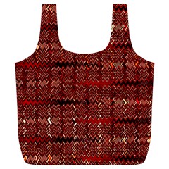 Rust Red Zig Zag Pattern Full Print Recycle Bags (l)  by BangZart