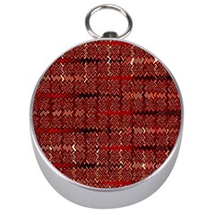 Rust Red Zig Zag Pattern Silver Compasses by BangZart