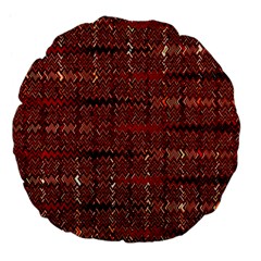 Rust Red Zig Zag Pattern Large 18  Premium Flano Round Cushions by BangZart