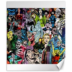 Vintage Horror Collage Pattern Canvas 8  X 10  by BangZart