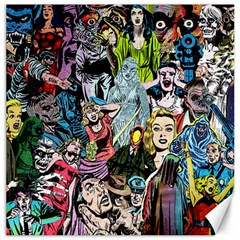 Vintage Horror Collage Pattern Canvas 12  X 12   by BangZart