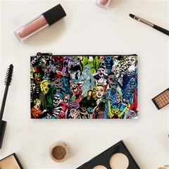 Vintage Horror Collage Pattern Cosmetic Bag (small)  by BangZart