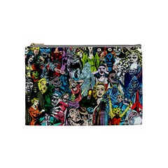 Vintage Horror Collage Pattern Cosmetic Bag (medium)  by BangZart