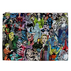 Vintage Horror Collage Pattern Cosmetic Bag (xxl)  by BangZart