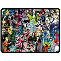 Vintage Horror Collage Pattern Double Sided Fleece Blanket (large)  by BangZart