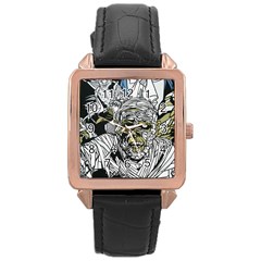 The Monster Squad Rose Gold Leather Watch  by BangZart