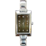 Background Colors Of Green And Gold In A Wave Form Rectangle Italian Charm Watch Front