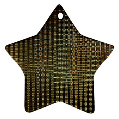 Background Colors Of Green And Gold In A Wave Form Ornament (star) by BangZart