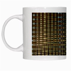 Background Colors Of Green And Gold In A Wave Form White Mugs by BangZart