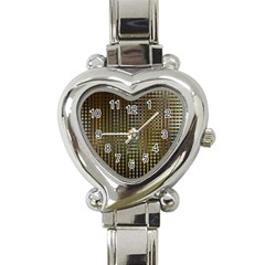 Background Colors Of Green And Gold In A Wave Form Heart Italian Charm Watch by BangZart