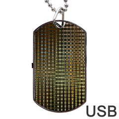 Background Colors Of Green And Gold In A Wave Form Dog Tag Usb Flash (two Sides) by BangZart