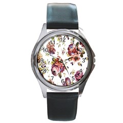 Texture Pattern Fabric Design Round Metal Watch by BangZart