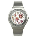 Texture Pattern Fabric Design Stainless Steel Watch Front