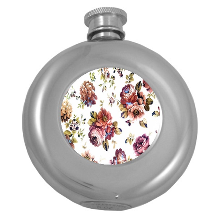 Texture Pattern Fabric Design Round Hip Flask (5 oz)