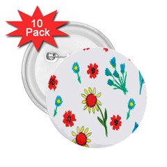 Flowers Fabric Design 2 25  Buttons (10 Pack)  by BangZart