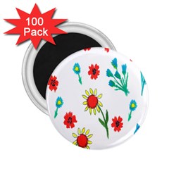 Flowers Fabric Design 2 25  Magnets (100 Pack) 