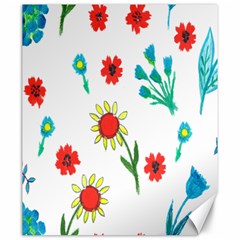 Flowers Fabric Design Canvas 20  X 24   by BangZart