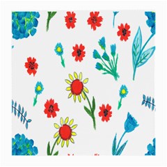 Flowers Fabric Design Medium Glasses Cloth (2-side) by BangZart