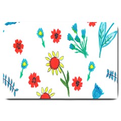 Flowers Fabric Design Large Doormat  by BangZart