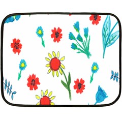 Flowers Fabric Design Double Sided Fleece Blanket (mini)  by BangZart