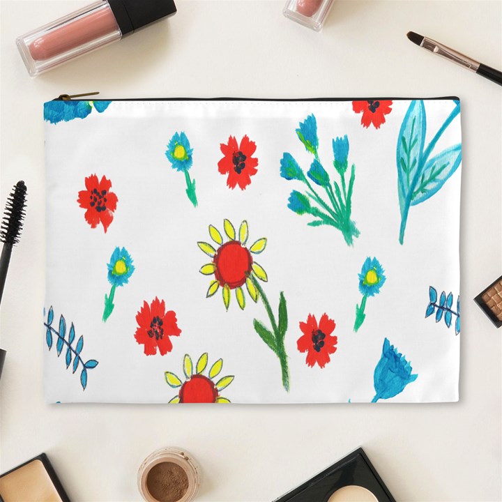 Flowers Fabric Design Cosmetic Bag (XL)