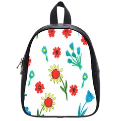 Flowers Fabric Design School Bags (small)  by BangZart