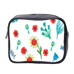 Flowers Fabric Design Mini Toiletries Bag 2-side by BangZart