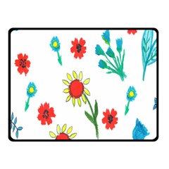 Flowers Fabric Design Fleece Blanket (small) by BangZart